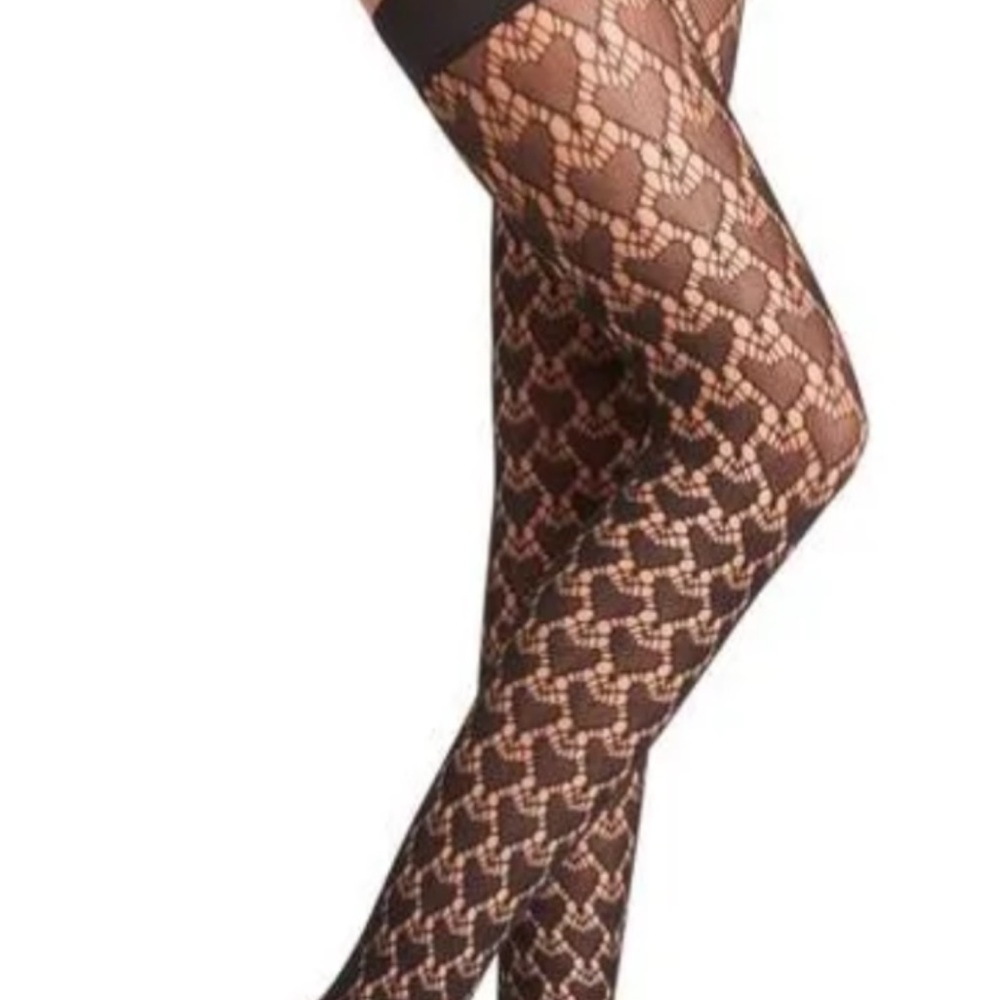 Falke Black Heart Emotion Stay-up Patterned Stockings